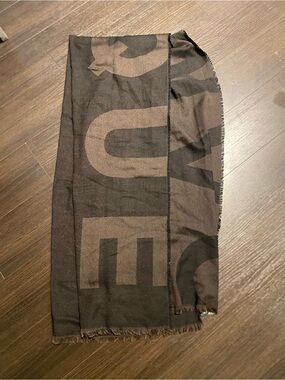 H&M Lettered Brown Scarf